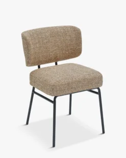 Chaise, Jaune moucheté & métal noir Abby