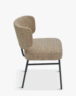 Chaise, Jaune moucheté & métal noir Abby
