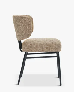 Chaise, Jaune moucheté & métal noir Abby