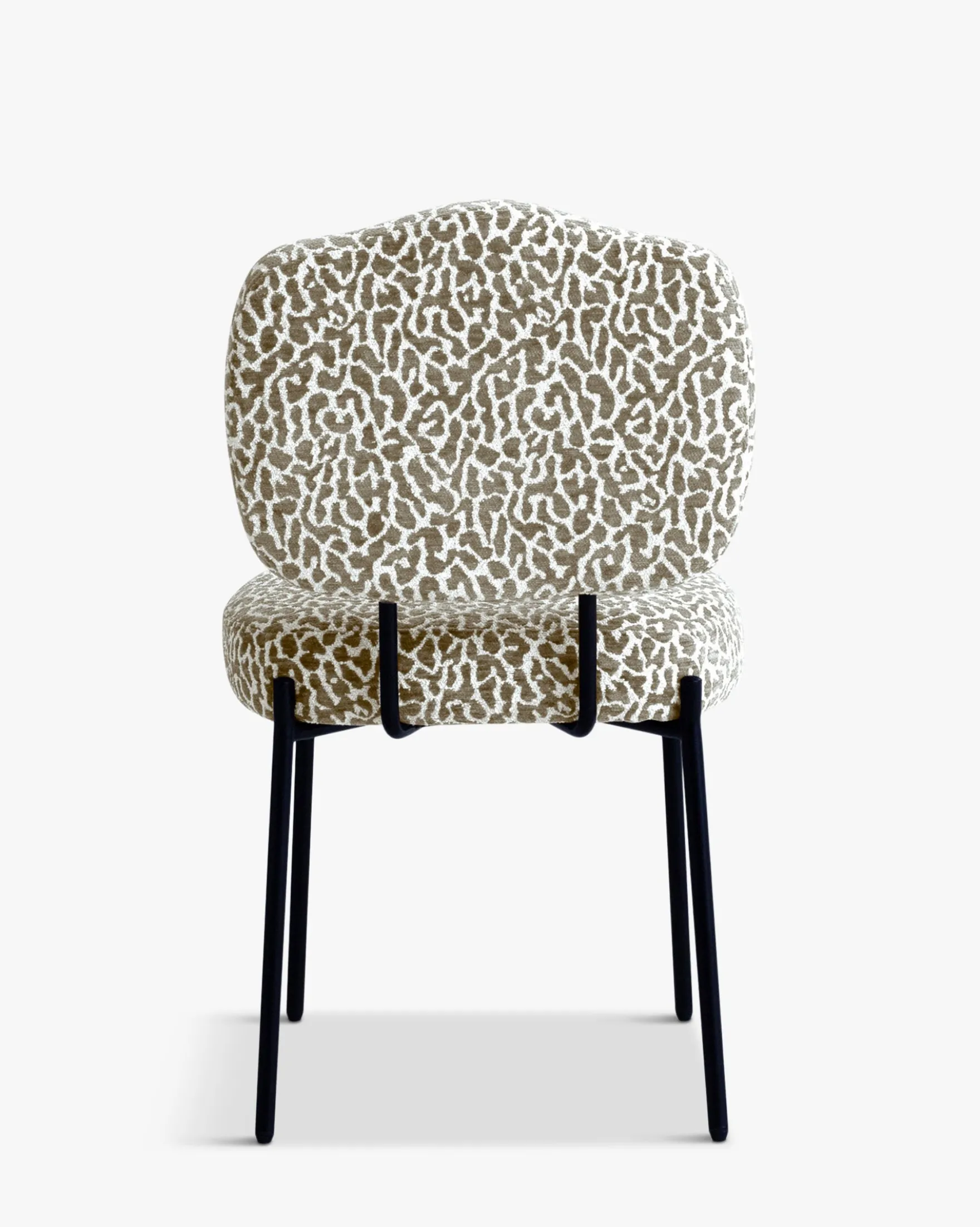 Chaise, Léopard marron & métal noir Mogan