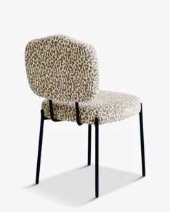 Chaise, Léopard marron & métal noir Mogan