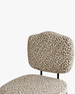 Chaise, Léopard marron & métal noir Mogan
