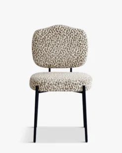 Chaise, Léopard marron & métal noir Mogan