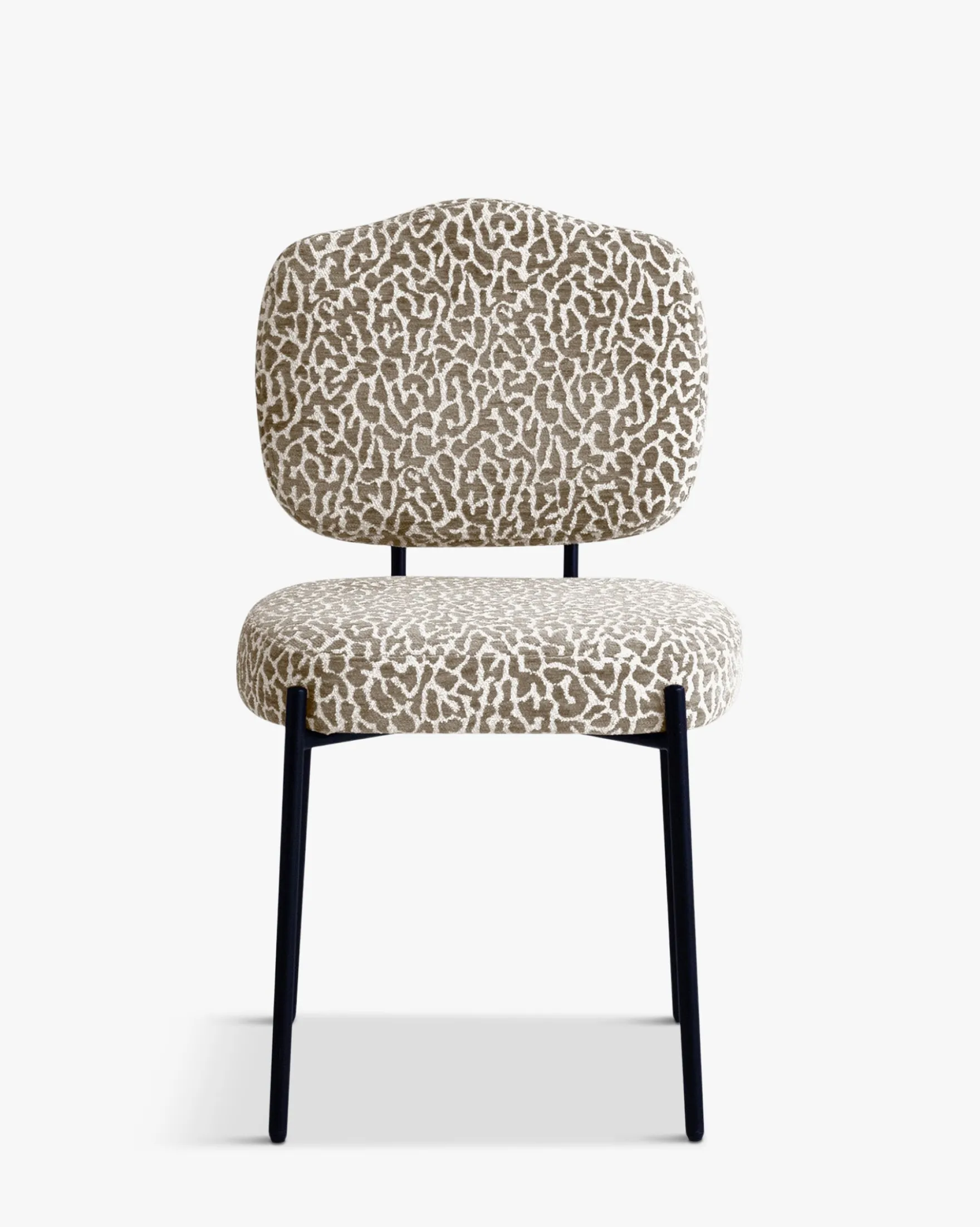 Chaise, Léopard marron & métal noir Mogan