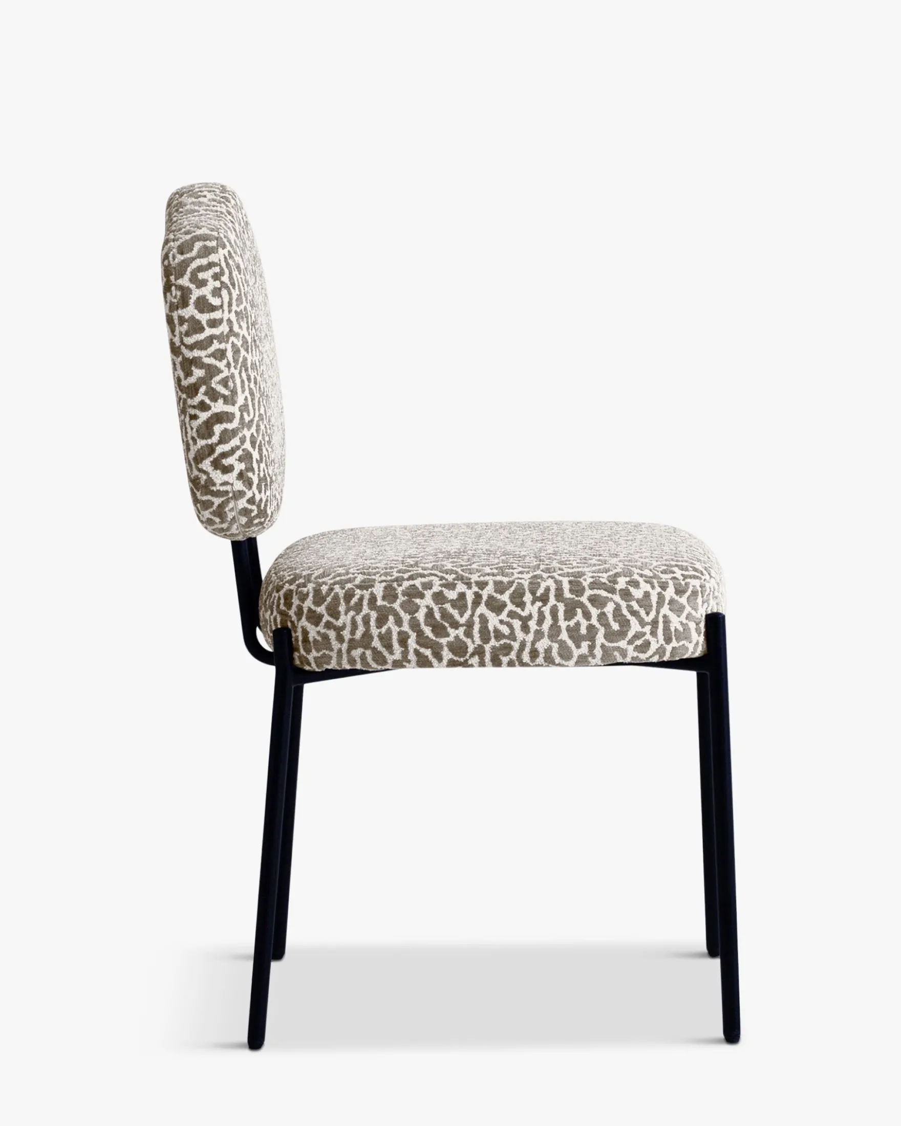 Chaise, Léopard marron & métal noir Mogan