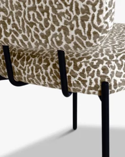 Chaise, Léopard marron & métal noir Mogan