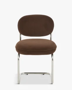 Chaise, Marron intense & métal chromé Amberta