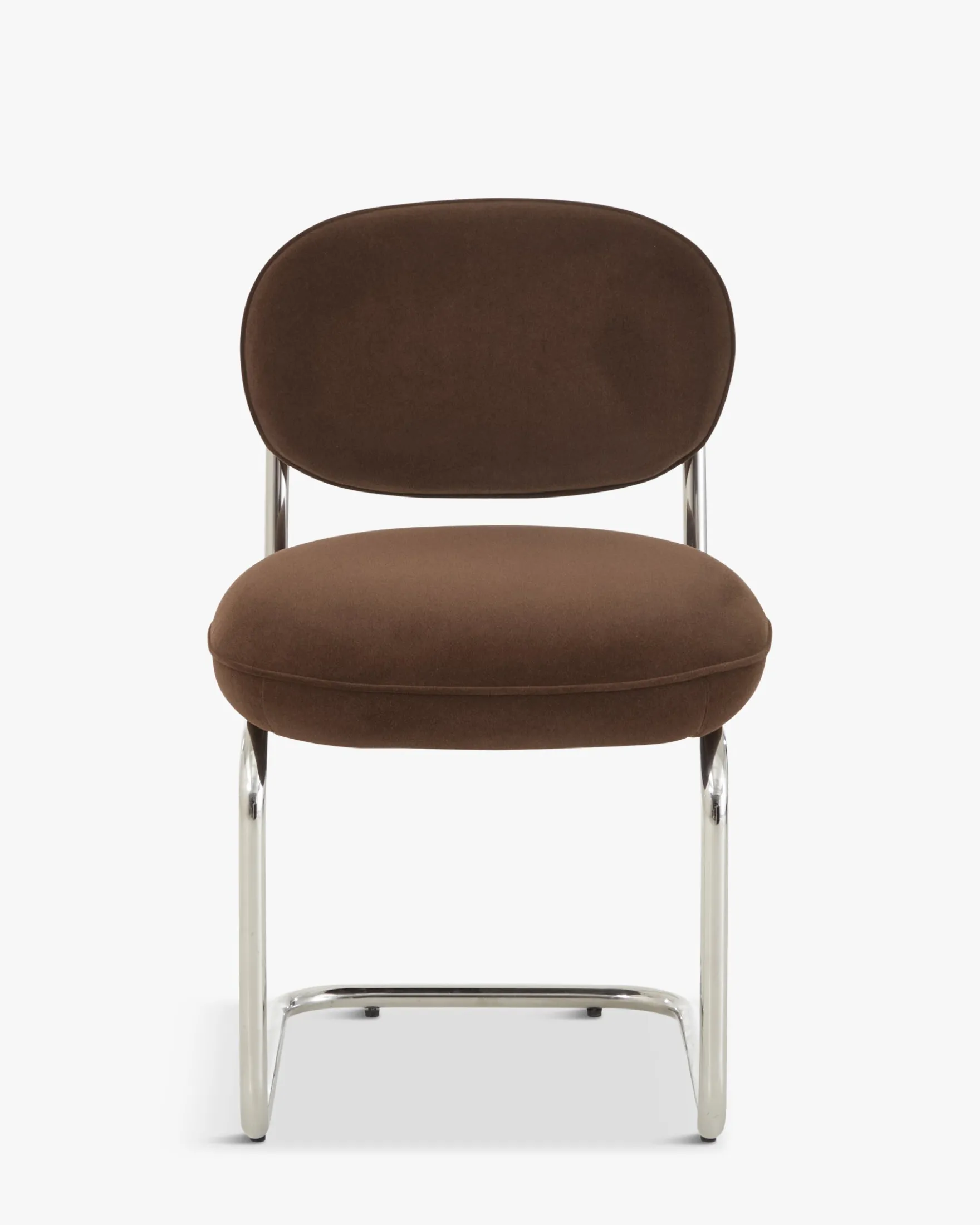Chaise, Marron intense & métal chromé Amberta