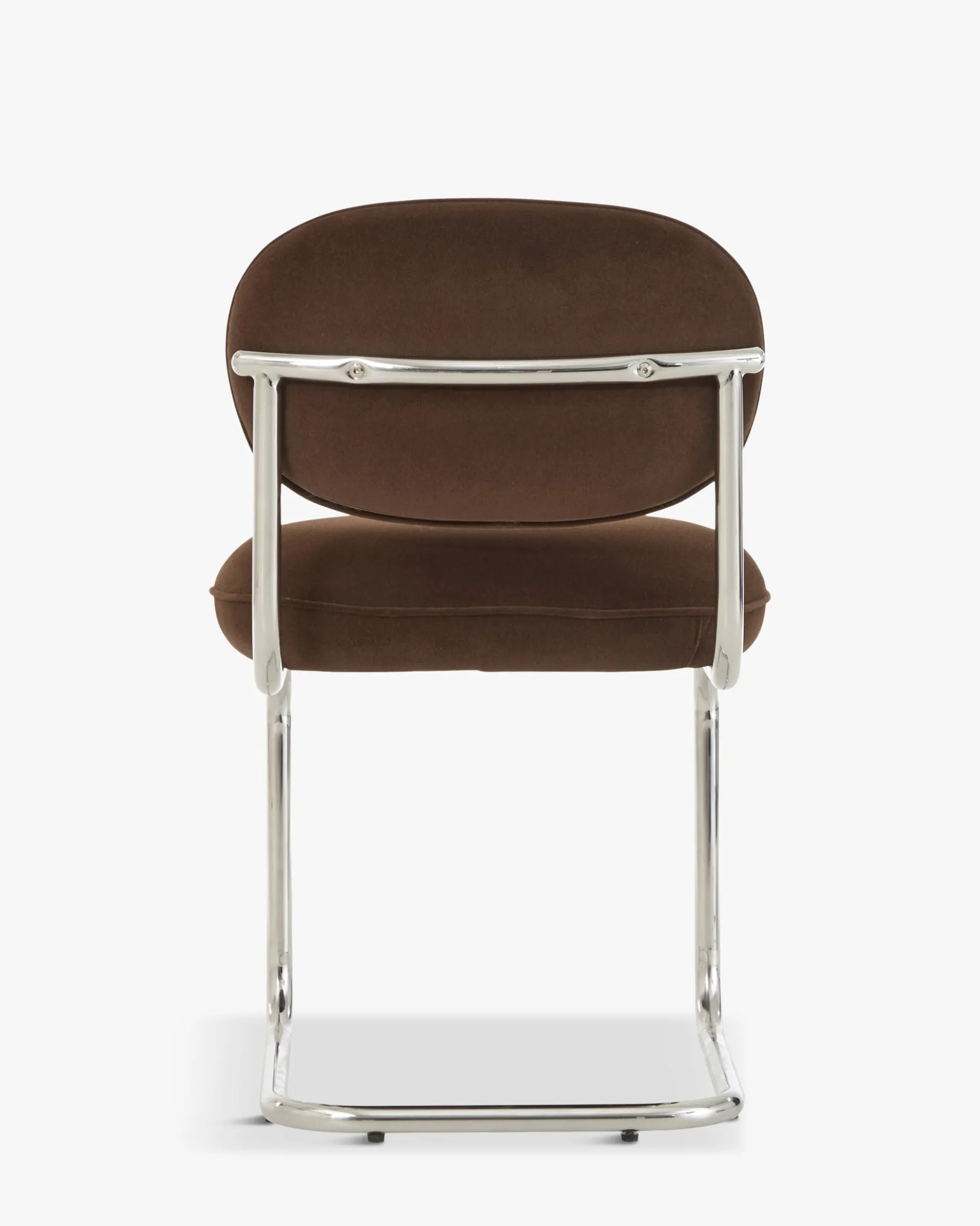 Chaise, Marron intense & métal chromé Amberta