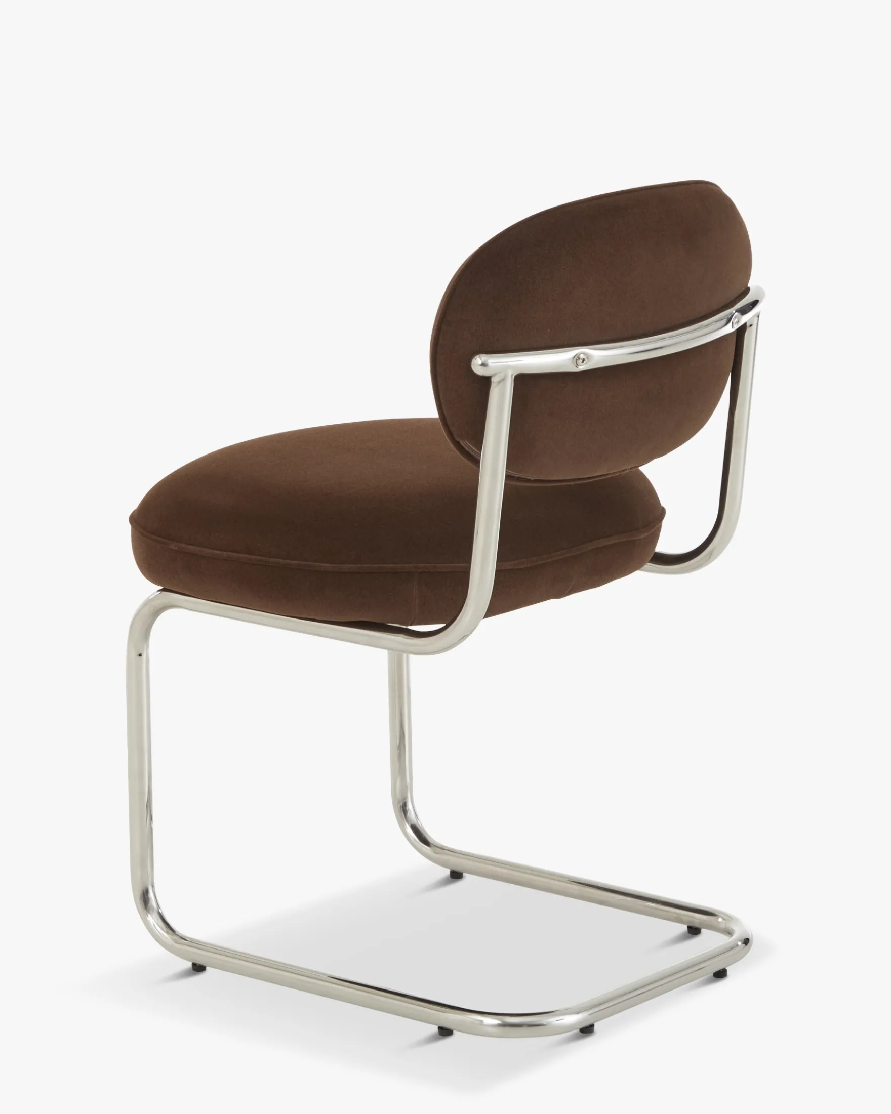 Chaise, Marron intense & métal chromé Amberta