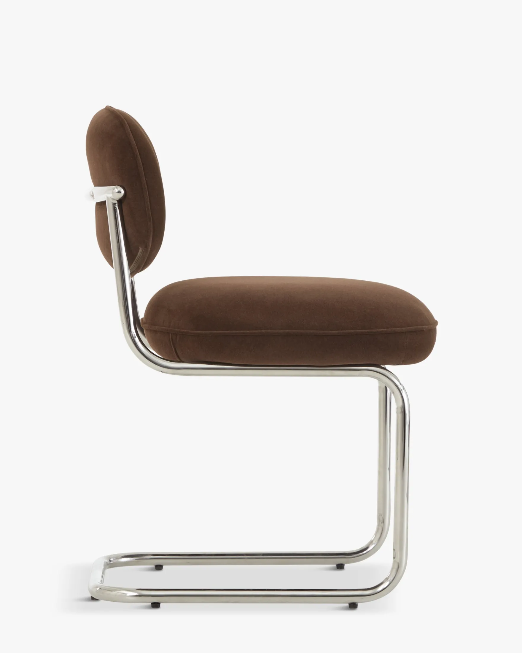 Chaise, Marron intense & métal chromé Amberta