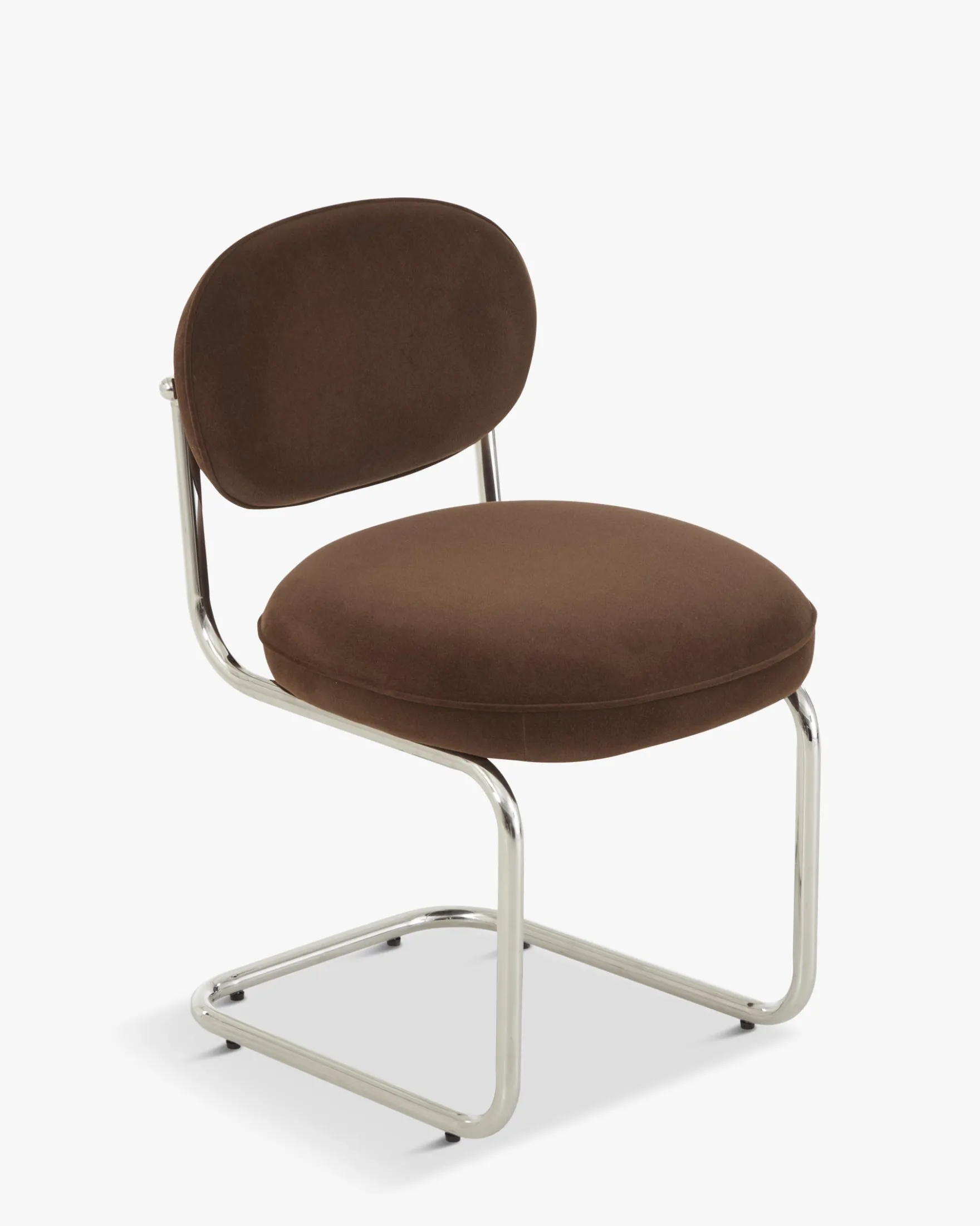 Chaise, Marron intense & métal chromé Amberta