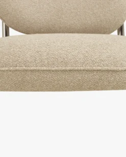 Chaise, Tweed beige nougat & métal chromé Amberta