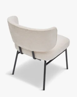 Chaise, Tweed crème & métal noir Abby