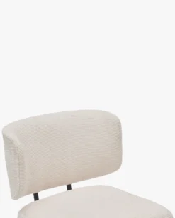 Chaise, Tweed crème & métal noir Abby