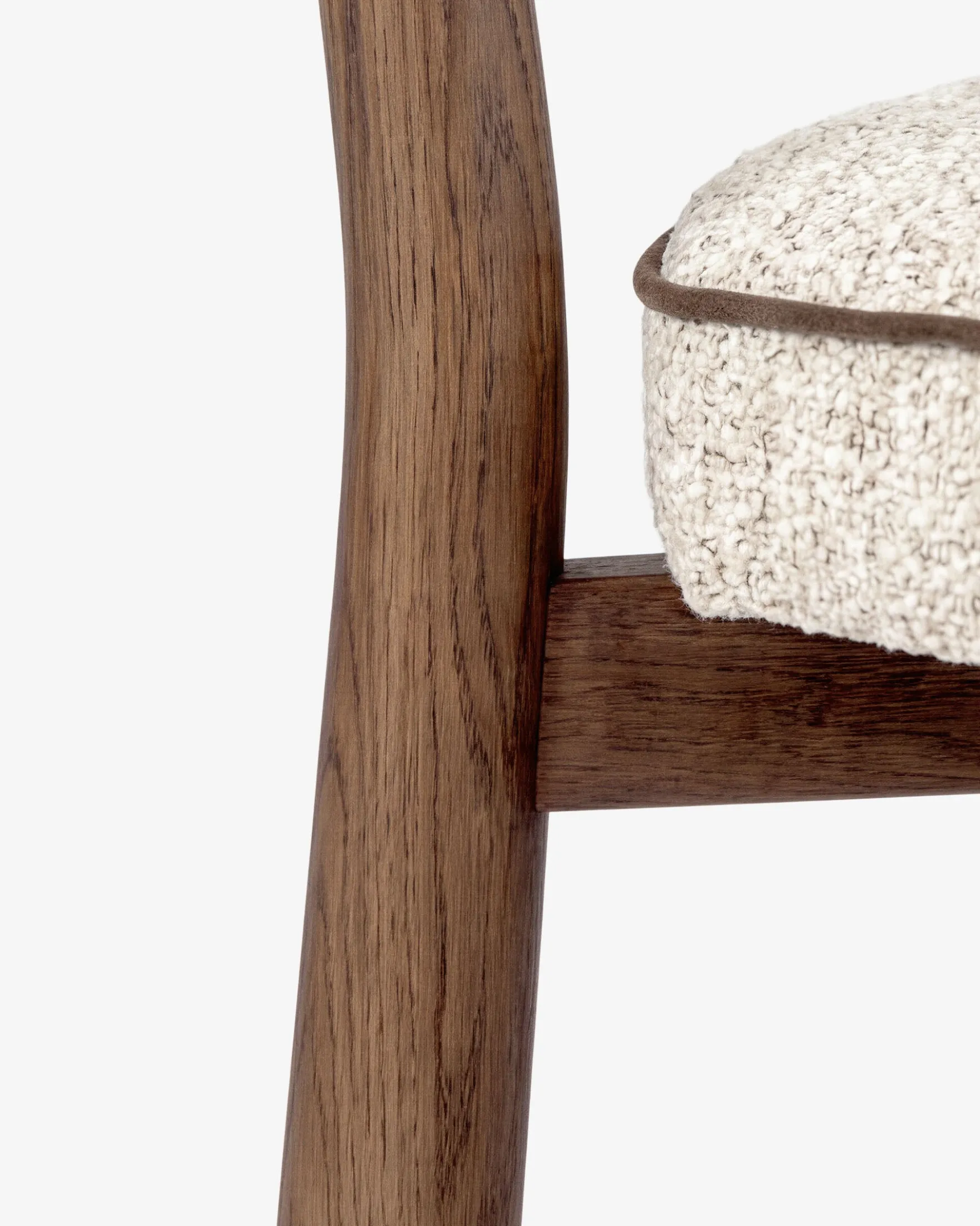 Chaise, Tweed écru meringue & Frêne massif Anna