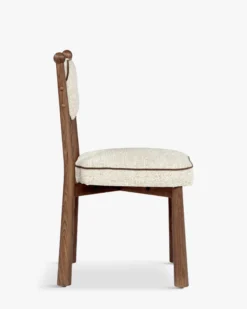 Chaise, Tweed écru meringue & Frêne massif Anna