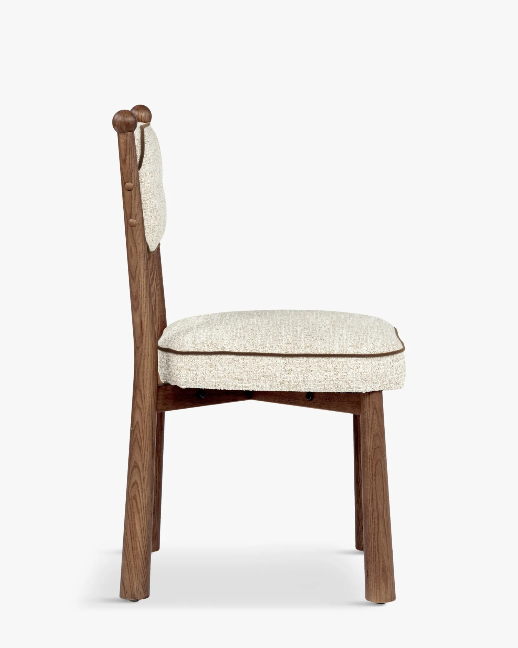 Chaise, Tweed écru meringue & Frêne massif Anna
