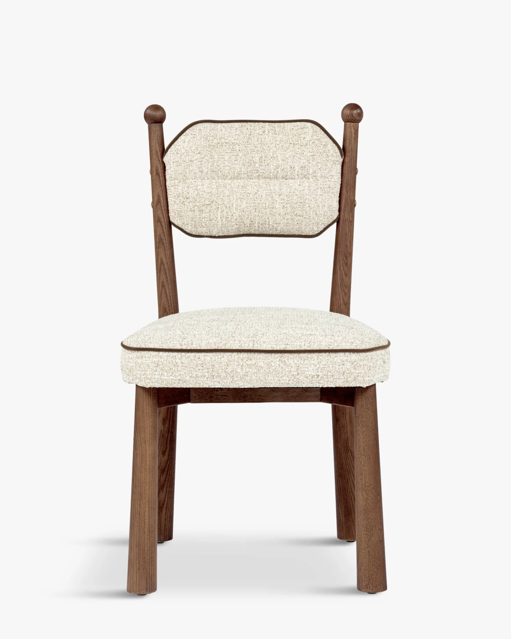 Chaise, Tweed écru meringue & Frêne massif Anna