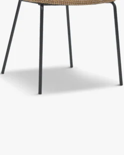 Chaise, Tweed jaune miami, bois noyer & métal noir Eero