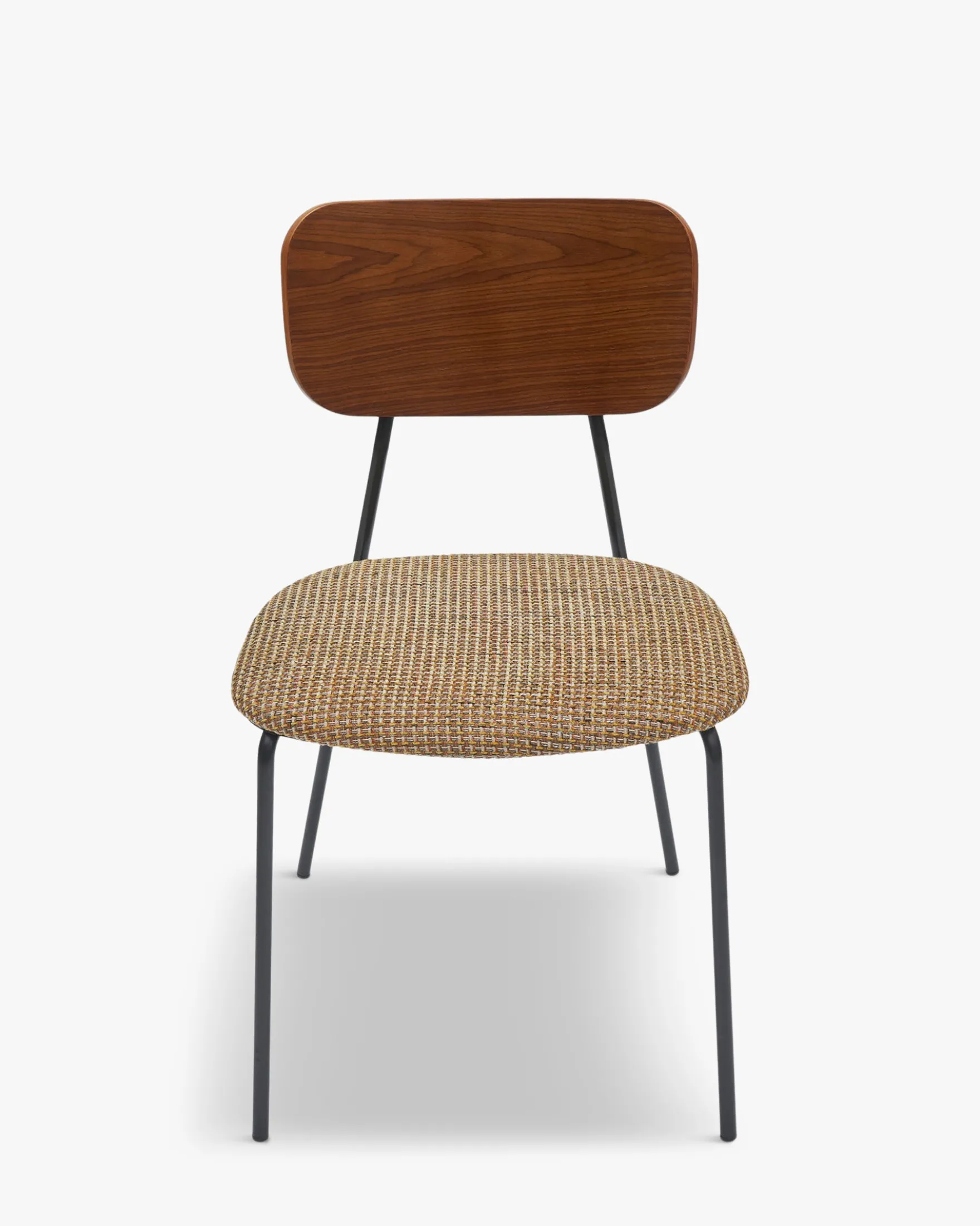 Chaise, Tweed jaune miami, bois noyer & métal noir Eero