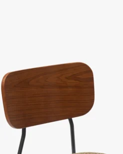 Chaise, Tweed jaune miami, bois noyer & métal noir Eero