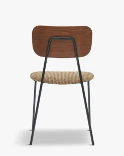 Chaise, Tweed jaune miami, bois noyer & métal noir Eero