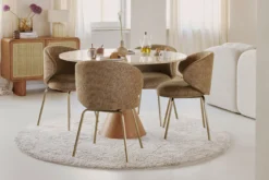 Chaise, Tweed jaune miami & laiton Savio