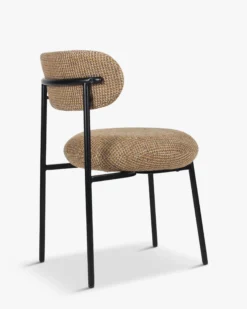 Chaise, Tweed jaune miami & metal noir Maia