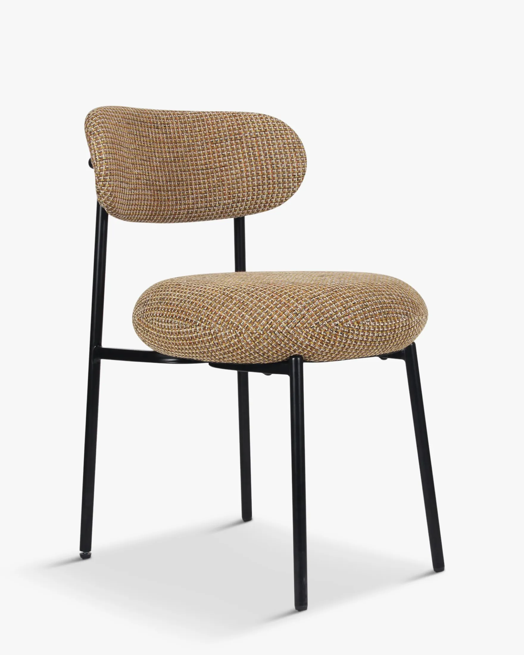 Chaise, Tweed jaune miami & metal noir Maia