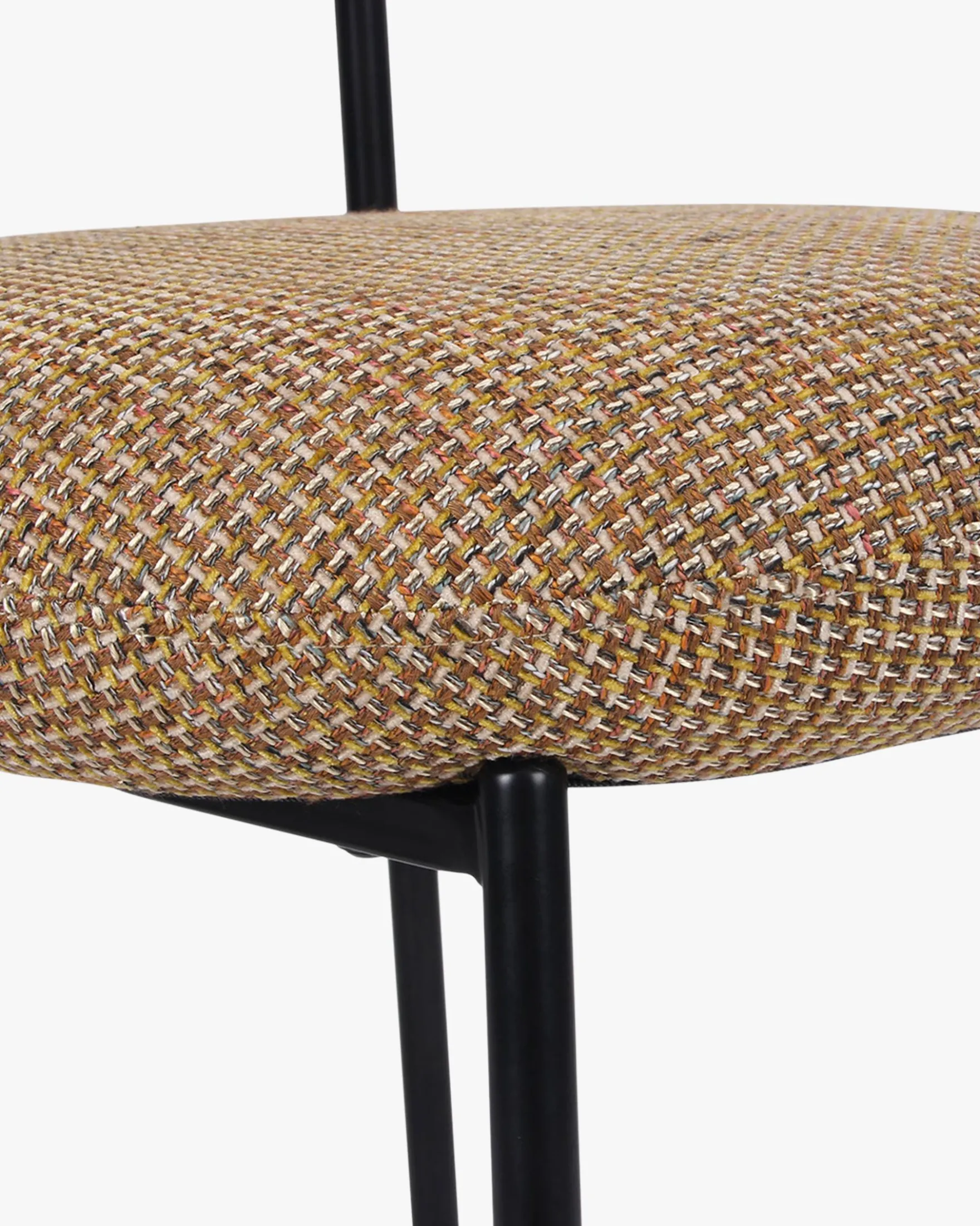 Chaise, Tweed jaune miami & metal noir Maia
