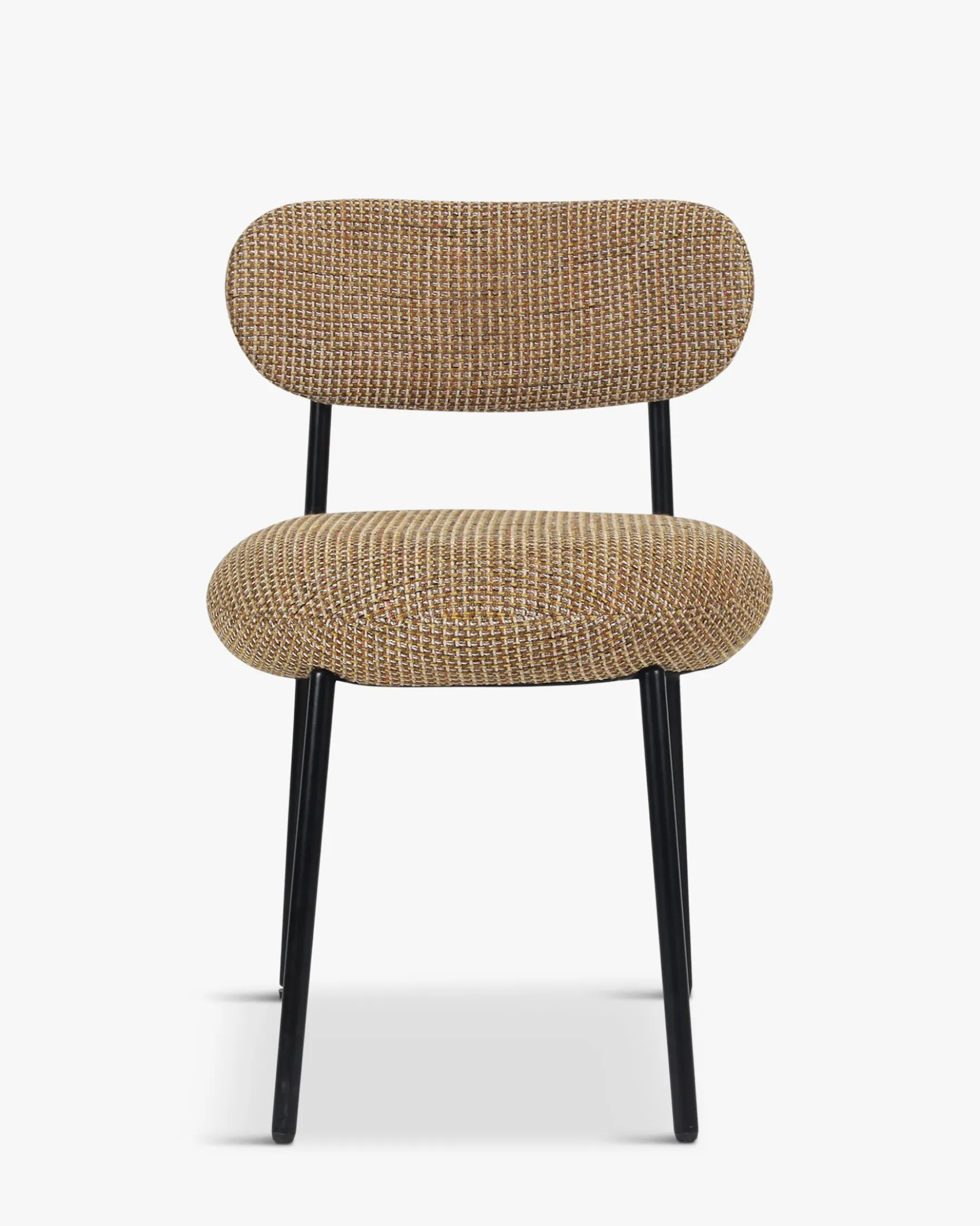 Chaise, Tweed jaune miami & metal noir Maia