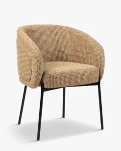 Chaise, Tweed jaune miami & metal noir Volta