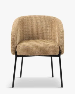 Chaise, Tweed jaune miami & metal noir Volta