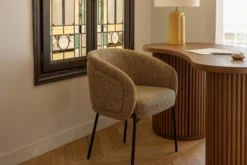 Chaise, Tweed jaune miami & metal noir Volta