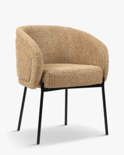 Chaise, Tweed jaune miami & metal noir Volta