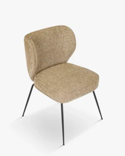 Chaise, Tweed jaune miami & métal noir Wayne