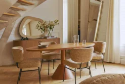 Chaise, Tweed Jaune miami & métal noir Abby