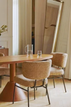 Chaise, Tweed Jaune miami & métal noir Abby