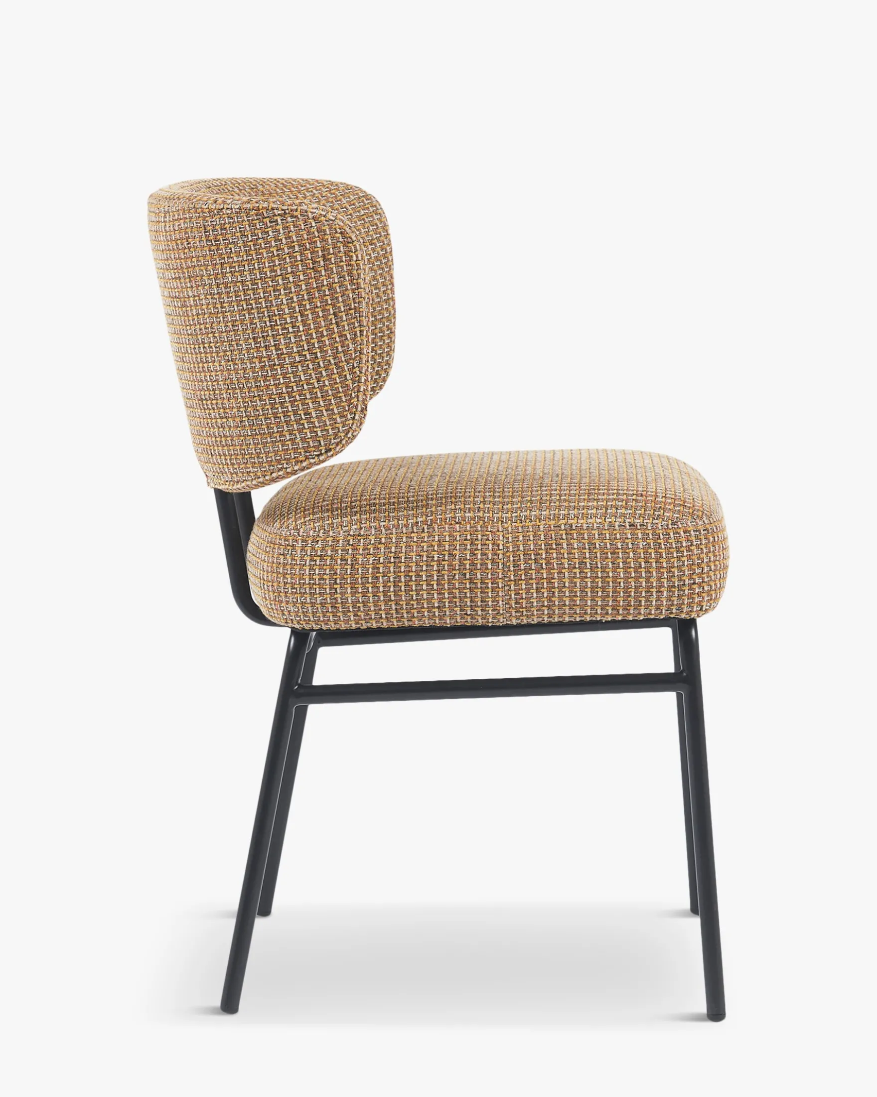 Chaise, Tweed Jaune miami & métal noir Abby