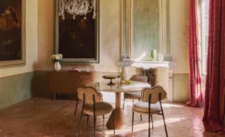 Chaise, Tweed jaune miami & métal noir Arty