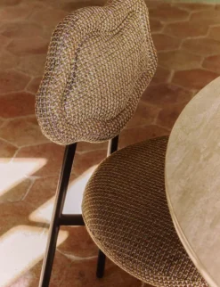 Chaise, Tweed jaune miami & métal noir Arty