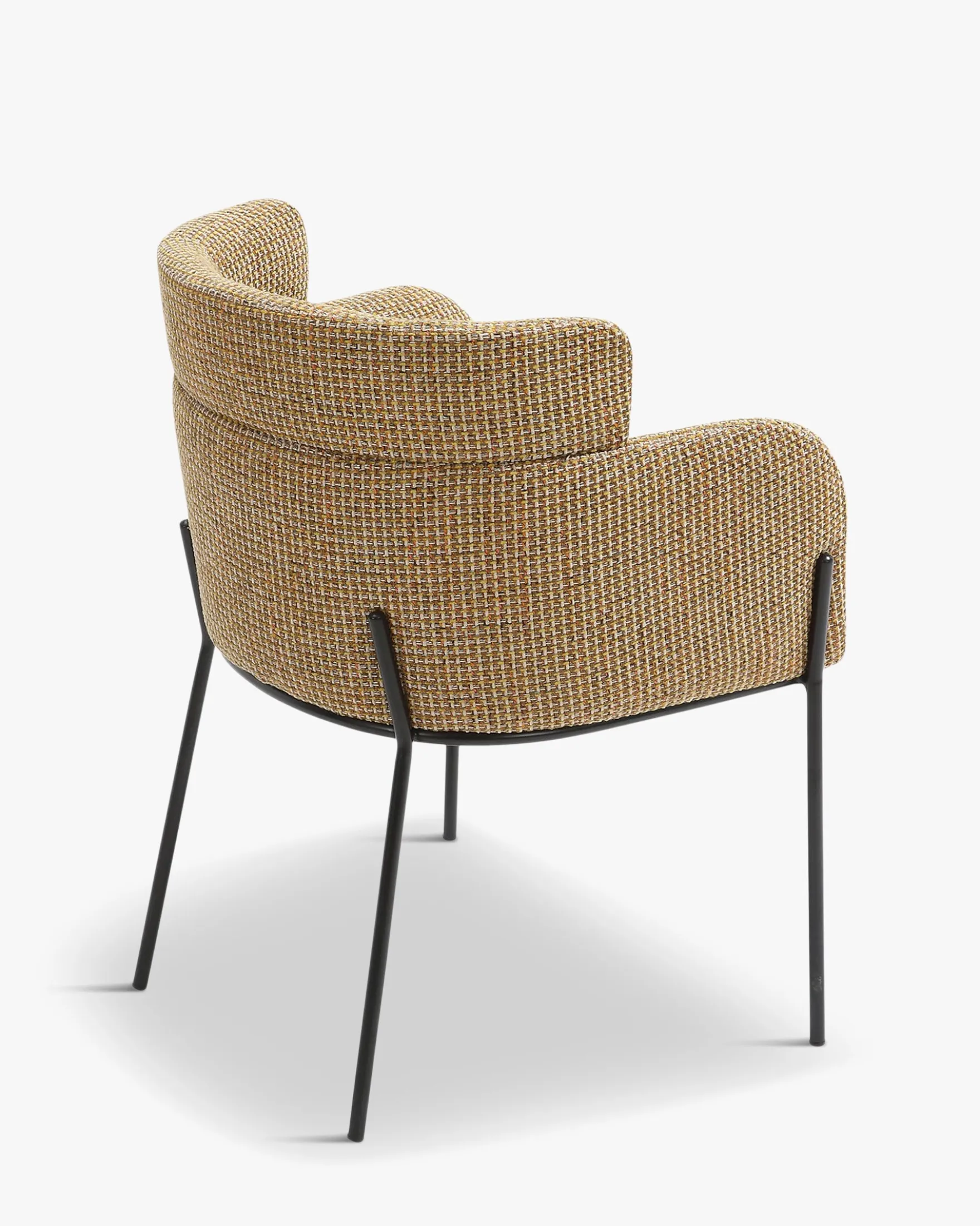 Chaise, Tweed jaune miami & métal noir Baron