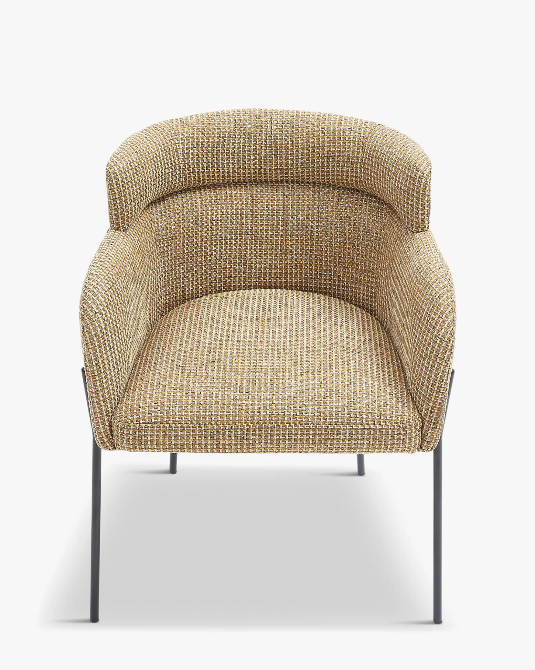Chaise, Tweed jaune miami & métal noir Baron