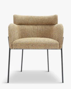 Chaise, Tweed jaune miami & métal noir Baron