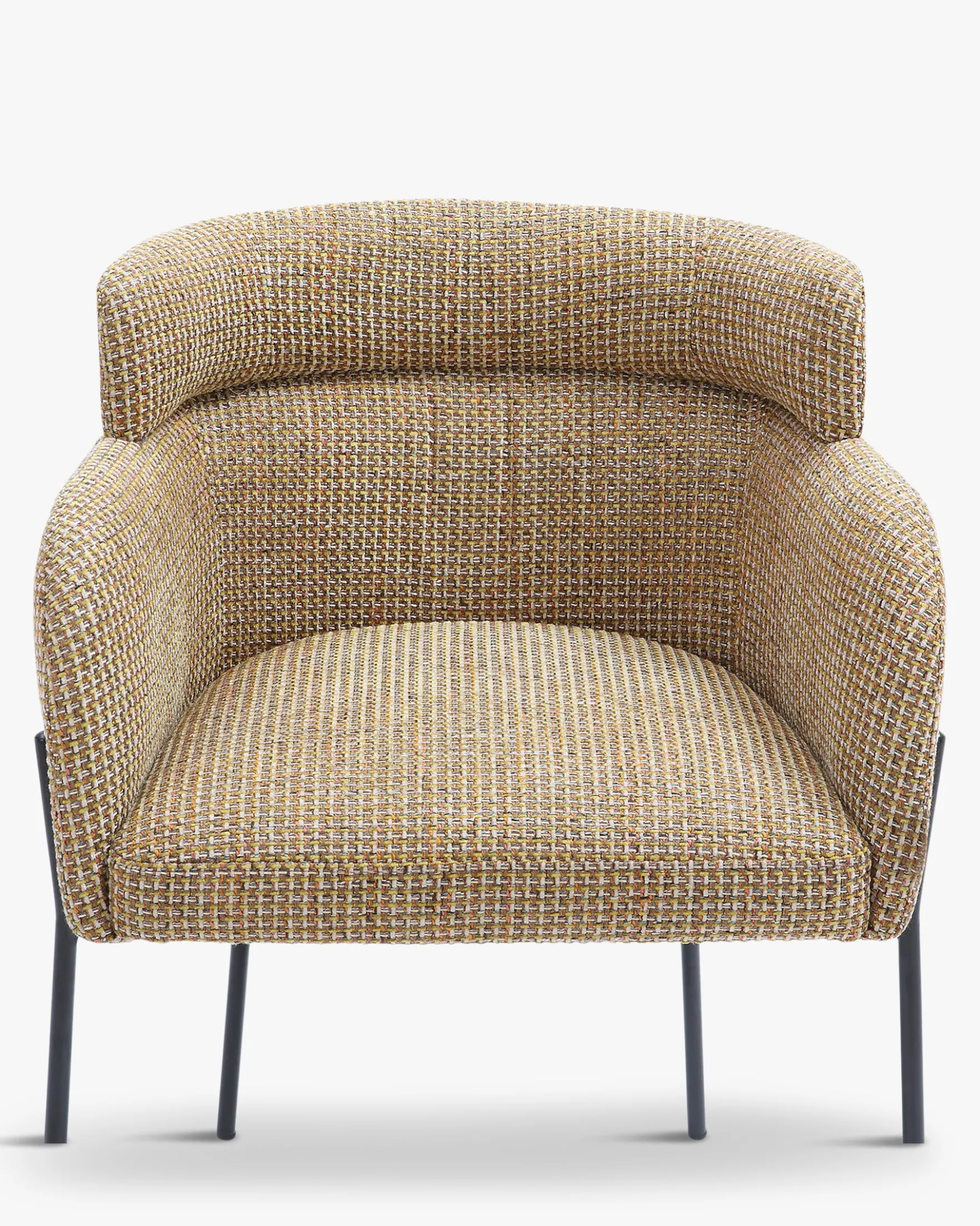 Chaise, Tweed jaune miami & métal noir Baron