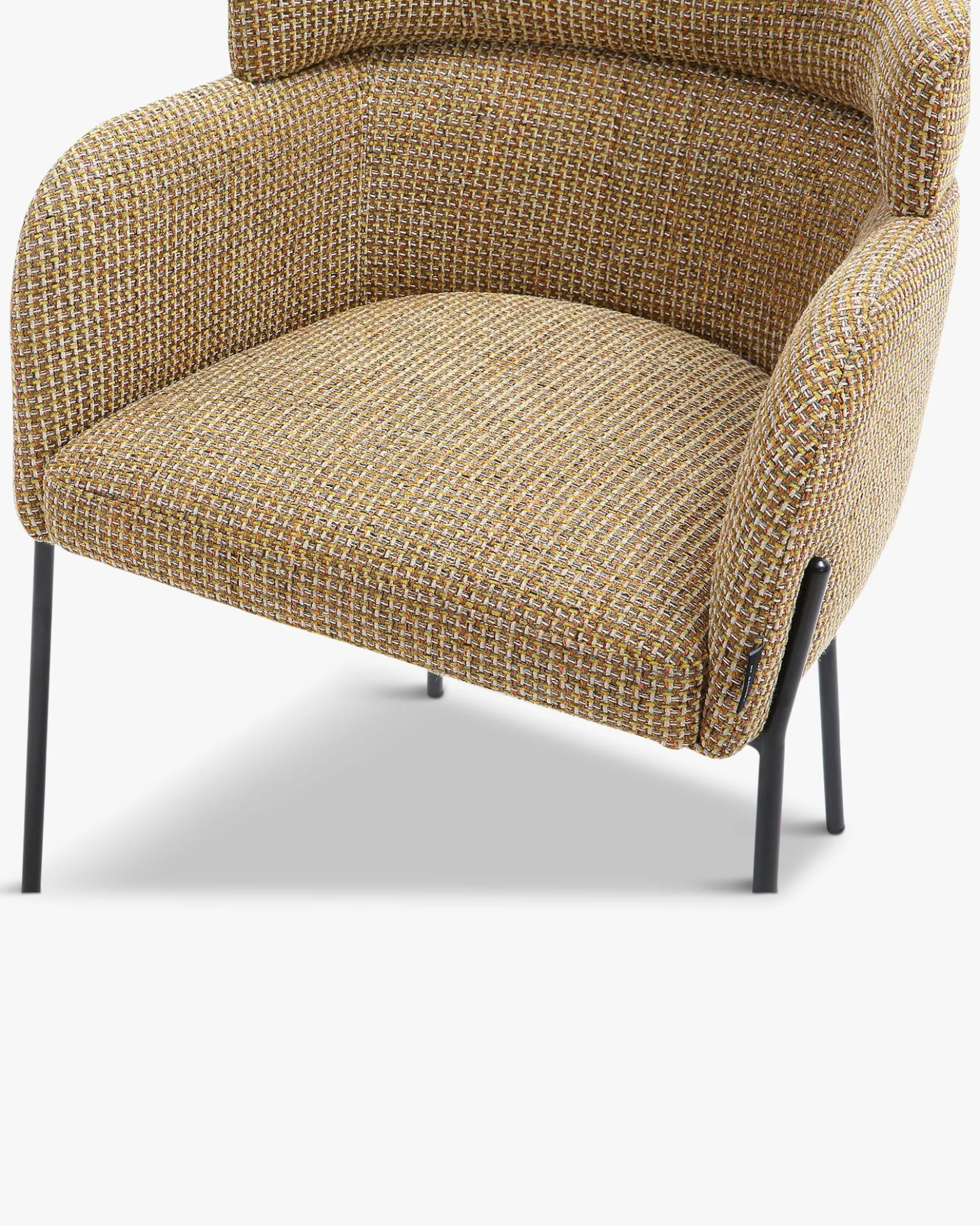 Chaise, Tweed jaune miami & métal noir Baron