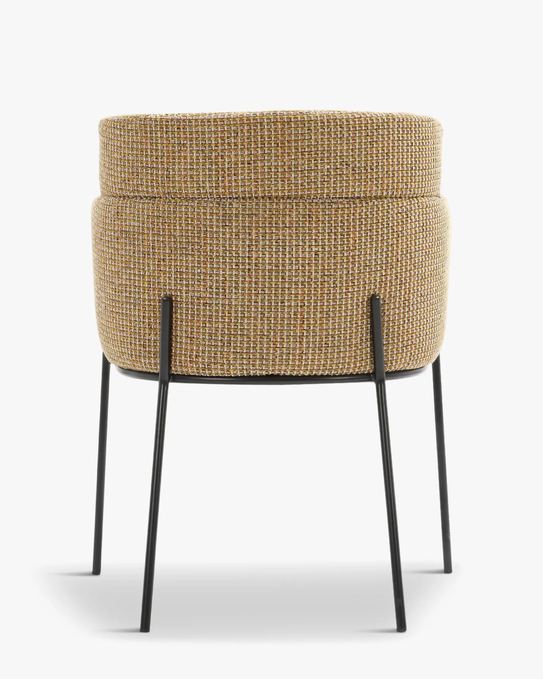 Chaise, Tweed jaune miami & métal noir Baron
