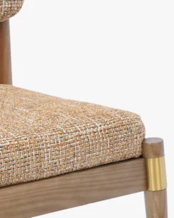 Chaise, Tweed Marron Caramel & Frêne massif Lilay