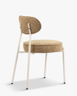 Chaise, Tweed marron chêne & fer beige Milo